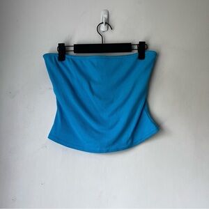 Princess Polly Baseline Blue Strapless Ribbed Tube Top 6